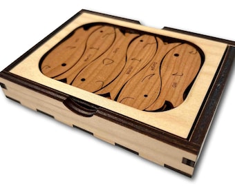 Fisherman's Dilemma Puzzle - Brain Teaser Puzzle For Adults - Wooden Fish Puzzle - Puzzle Gift For Fisherman - Family Game Night Activity