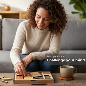 Impossible Wood Puzzle for Adults | 12 Piece Brain Teaser Handmade in Florida | Extremely Hard | The Calibron 12 Puzzle | Games For Adults image 5