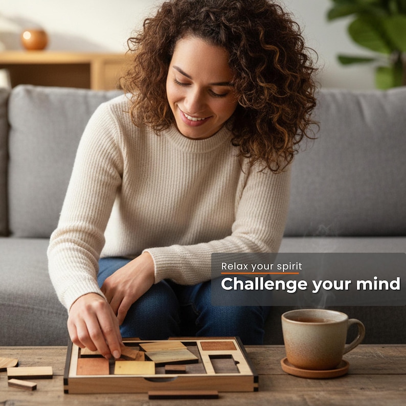 Impossible Wood Puzzle for Adults | 12 Piece Brain Teaser Handmade in Florida | Extremely Hard | The Calibron 12 Puzzle | Games For Adults image 5