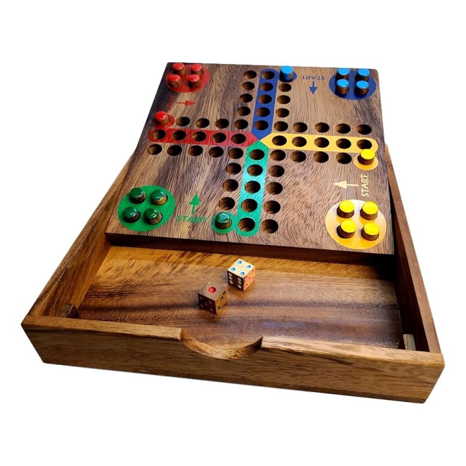 AMEROUS 12 pièces Jeu de société Ludo en bois - Liban