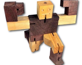 Robot Wooden Man - Fun Wood Puzzle and Dexterity Toy