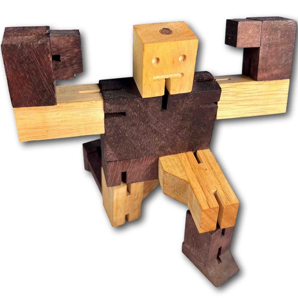 Robot Wooden Man - Fun Wood Puzzle and Dexterity Toy