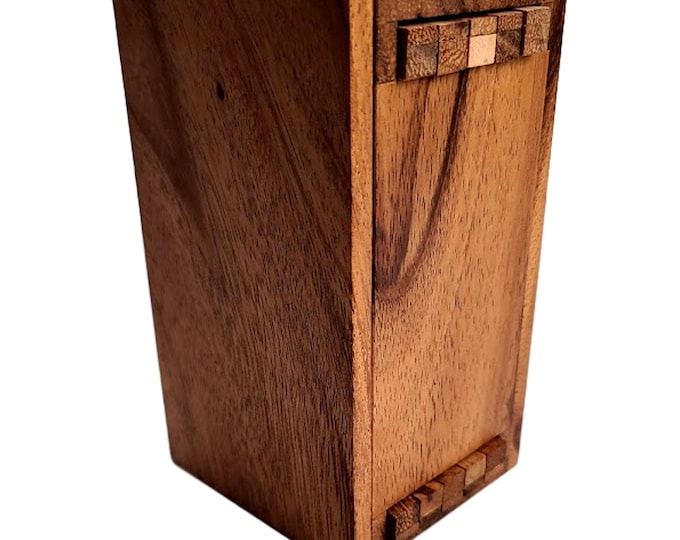 Secret Lock Box with Hidden Compartment, Personalized Wooden Puzzle Box for Cash or Gift Cards
