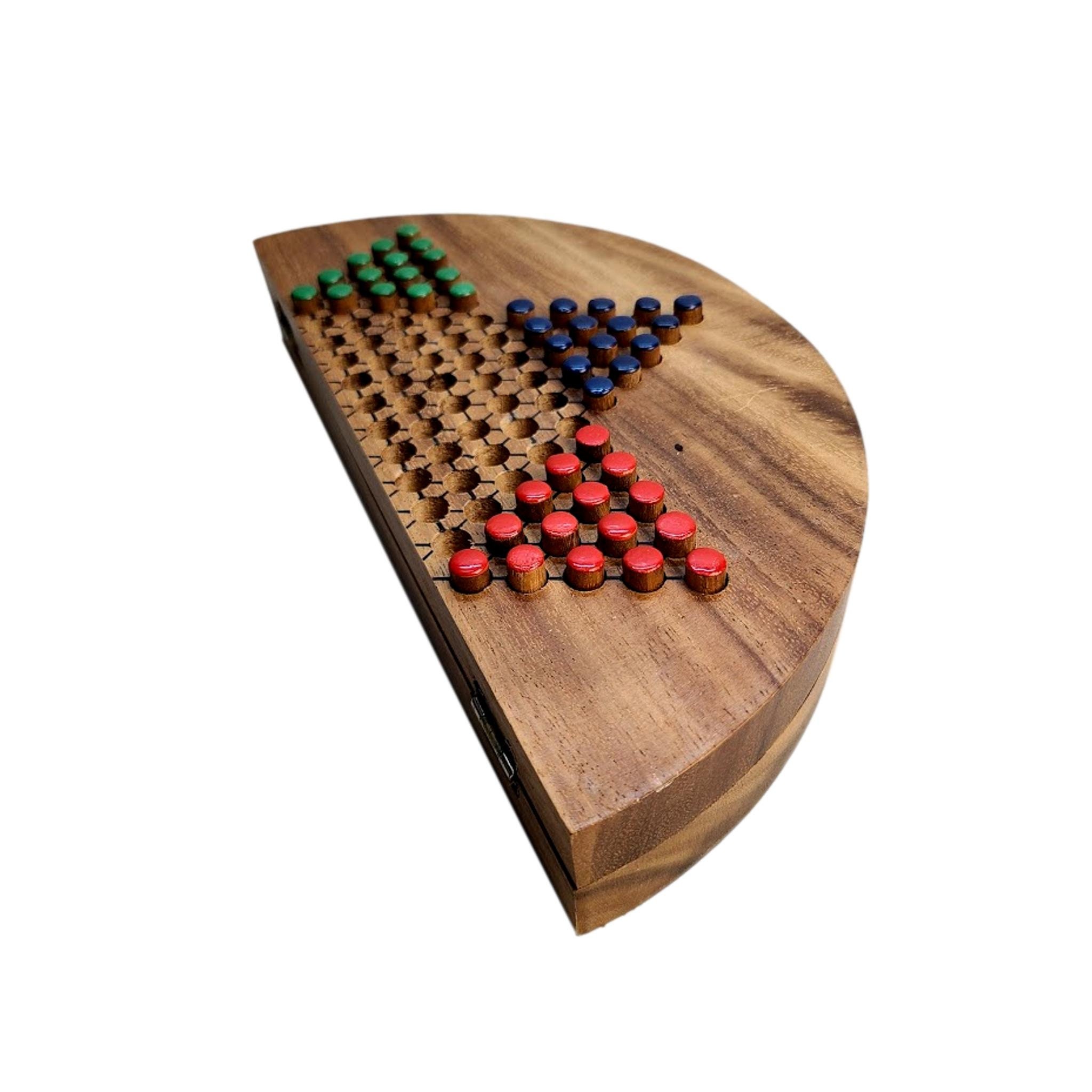 Set di dama cinese in legno personalizzato, biglie in resina