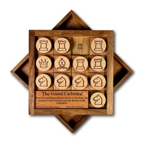 The Grand Cathedral Chess Puzzle, Guide The Bishop Game, Chess Lovers Gift, Chess Decor, Game Room Puzzle, Fun Chess Player Gift, Handmade
