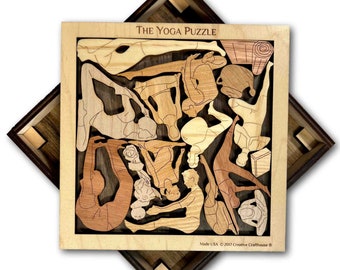 Yoga Puzzle - Stretch Your Brain Teaser - 13 Piece Wood Puzzle