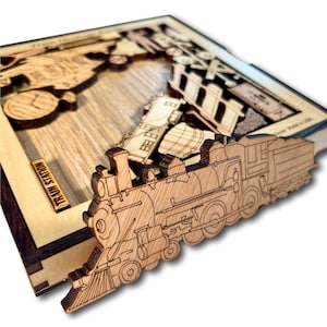 Train Heritage Wood Puzzle - Personalize with a Laser Engraved Name or Message