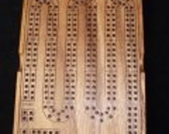 Wooden Cribbage Board w/ wood cover