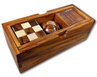 3 Wooden Puzzle Gift Set - Puzzle Lover's Gift for Kids Featuring the Soma Cube, Snake Cube, and Soccer Ball Brain Teasers