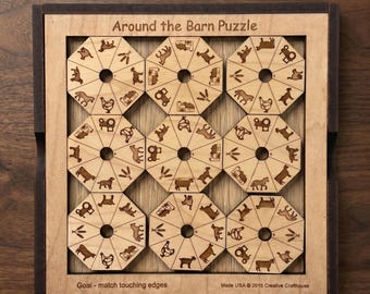 Wooden Puzzle for Teens, Around the Barn  - Challenging Brain Teaser for Ages 13 and Up