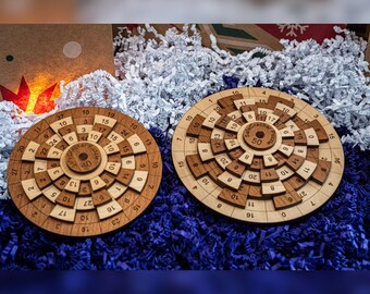 Juego de regalo de rompecabezas de madera - Safecracker 40 y 50, rompecabezas matemáticos para adultos, rompecabezas giratorios desafiantes, rompecabezas de madera difíciles, rompecabezas para el cerebro