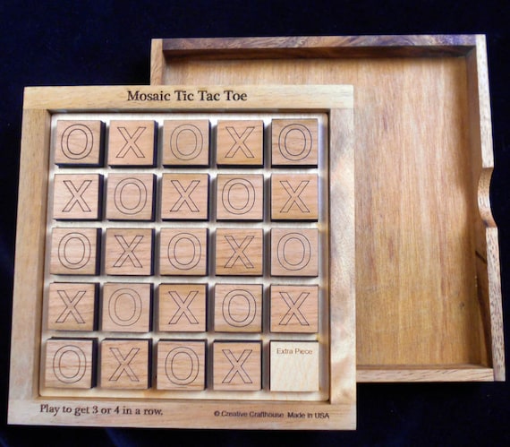 Mosaic Tic Tac Toe Get 3 or 4 in a Row Comes With Base 