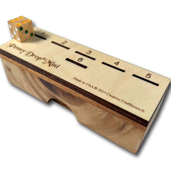 Mini juego de lanzar monedas ~ Juguete de viaje de madera de tamaño bolsillo - Divertido juego de madera para acampar y viajes por carretera ~ Juego de mesa para beber para el césped o el bar