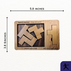 The Impossible Puzzle Series - Martin's Menace 4 Piece Brain Teaser for Adults - Extremely Hard Wooden Puzzle - Stockings Stuffer Under 20