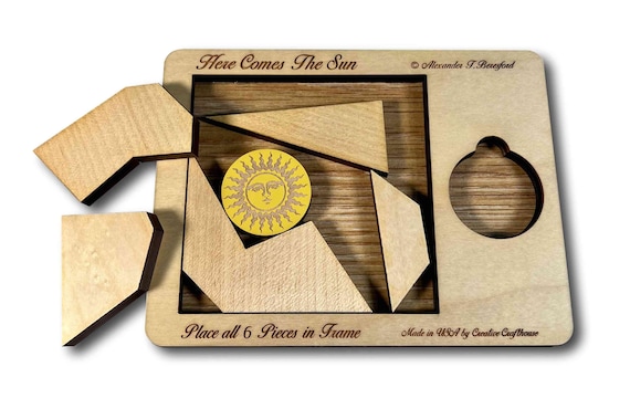 Here Comes The Sun Wooden Brain Teaser Puzzle, Hard Puzzles For Adults, Challenging Puzzles, Logic Puzzle, Creative Puzzle, IQ Puzzle