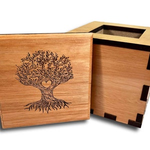 Caja de regalo con rompecabezas personalizada: hecha de madera de eucalipto; caja de rompecabezas con escondite secreto; edición Heartwood; personalícela con nombre grabado con láser