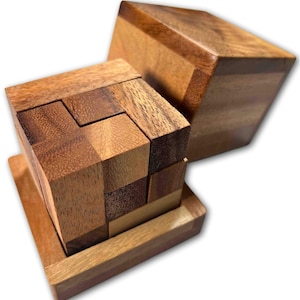 Soma Cube Puzzle, Wood Cube Puzzle, Brain Teaser, Waldorf Toy, Childrens Wooden Gifts, Montessori Puzzle, Interlocking Blocks, Puzzle Gift