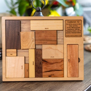 Impossible Wood Puzzle for Adults | 12 Piece Brain Teaser Handmade in Florida | Extremely Hard | The Calibron 12 Puzzle