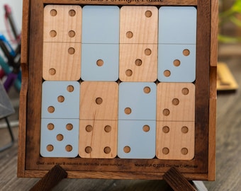 Domino Fortnight Puzzle, Wooden Math Challenge, Educational Logic Puzzle, Classroom Domino Gift