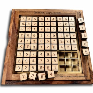 Our handmade Sudoku Board allows you to create your own custom Sudoku games. You will never have to worry about pen and paper again. This puzzle game makes a wonderful and unique gift for friends and family.