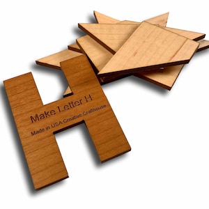 Letter H Puzzle, Dissection Wood Puzzle, 6 Pieces Make An H Puzzle, Engraved Puzzle, Wood Puzzle, Personalized Gift, Letter Puzzle