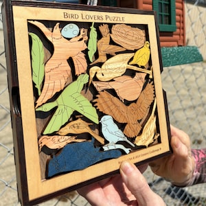 Personalized Bird Puzzle, Bird Gift, Hardwood Puzzle For Adults, Bird Watcher Gift, 16 Piece Puzzle, Bird Lover Gift, Wood Brain Teaser