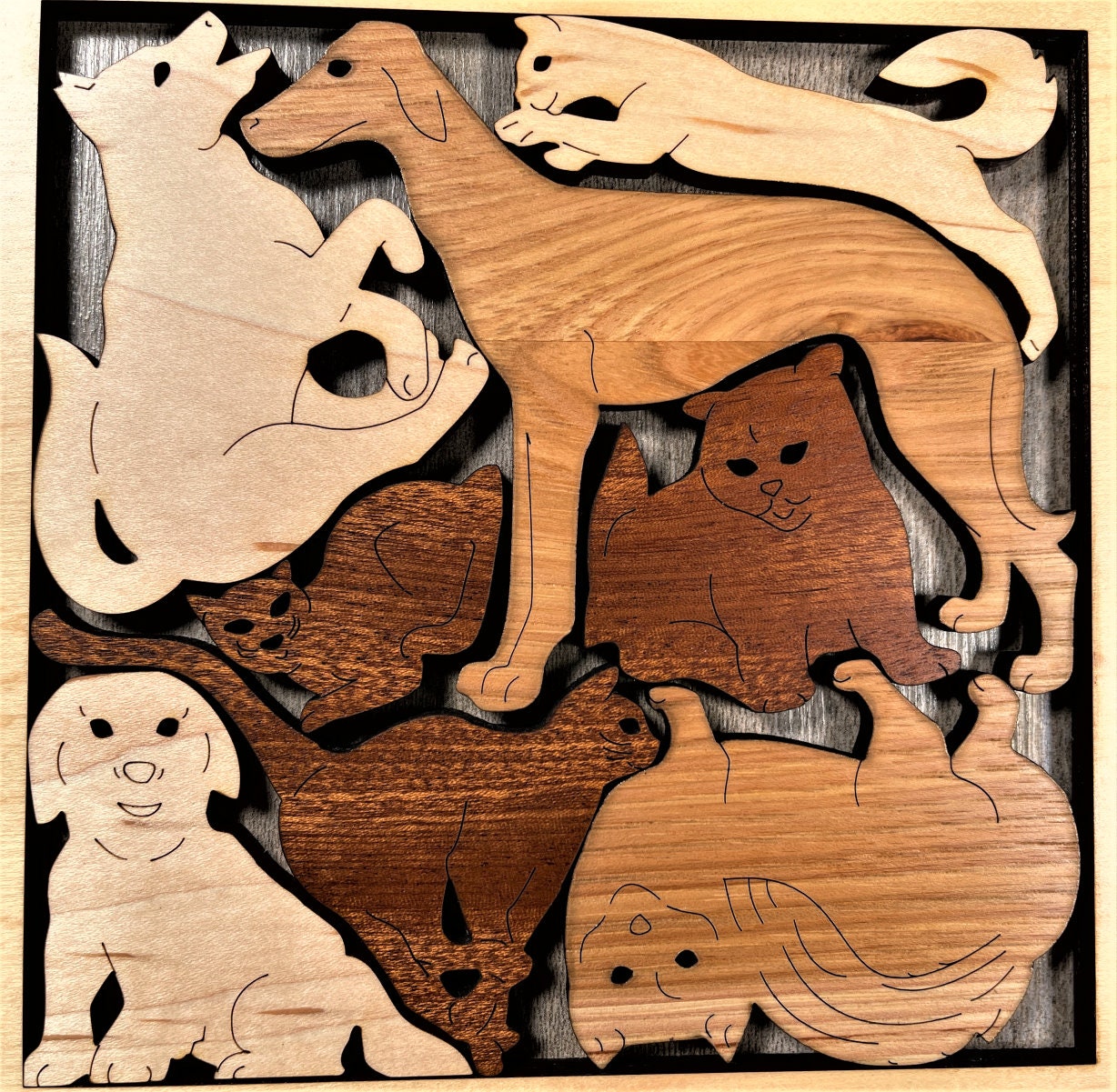 It's Raining Cats and Dogs Wooden Jigsaw Puzzle