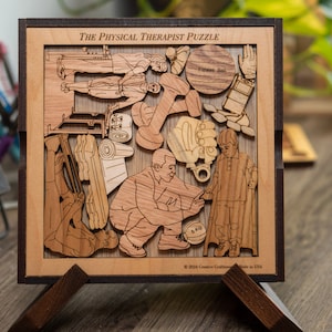 Physical Therapist Wood Puzzle, Physical Therapy Gifts, Wooden Brain Teaser, Gift For Pt,  Occupational Therapy Puzzle Game, Mental Health