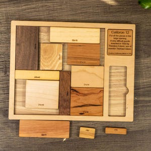 Calibron 12 Puzzle For Adults, Wood Challenging Puzzle, Hard Brain Teaser, Puzzle Lover Gift, Impossible Puzzle, Difficult Puzzle, Dad Gift