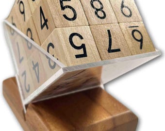 Sudoku-Würfelpuzzle, Sudoku-Geschenk, Zahlenwürfel, Mathe-Würfel, Sudoku-Spiel, Mathe-Puzzle aus Holz, lehrreiches kniffliges Puzzle, Sudoku-Spielzeug, schweres Puzzle
