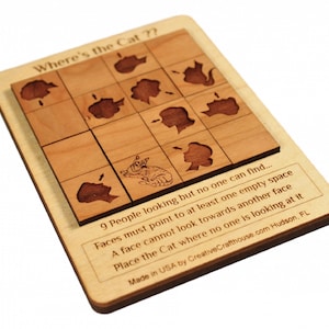 Where&#39;s the Cat? Wooden brain teaser Puzzle f