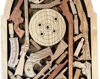 Marksman's Challenge Puzzle, Waffengeschenk, Waffendekor, Geschenk für Ihn, Waffenzubehör, Waffenliebhabergeschenke, Waffenpuzzle, Gravur