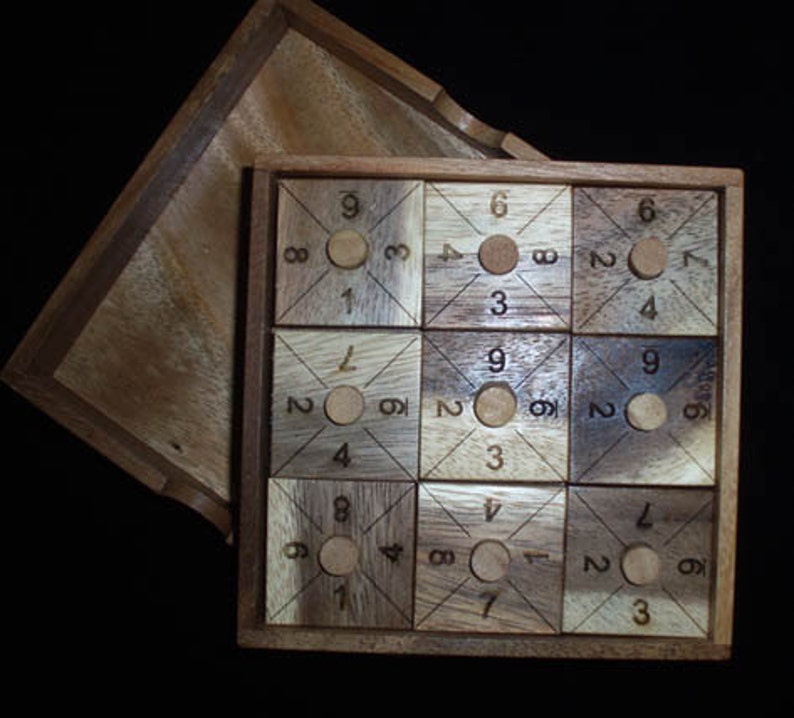 Perfect 10 Wood Brain Teaser Puzzle Get All Adjacent Etsy