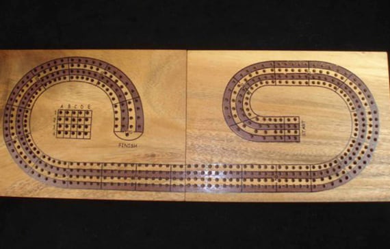 4 Track Folding Hardwood Board, Cribbage Board, Handcrafted Personalized Game Board, Family Game Night Gift, Personalized Wooden Cribbage
