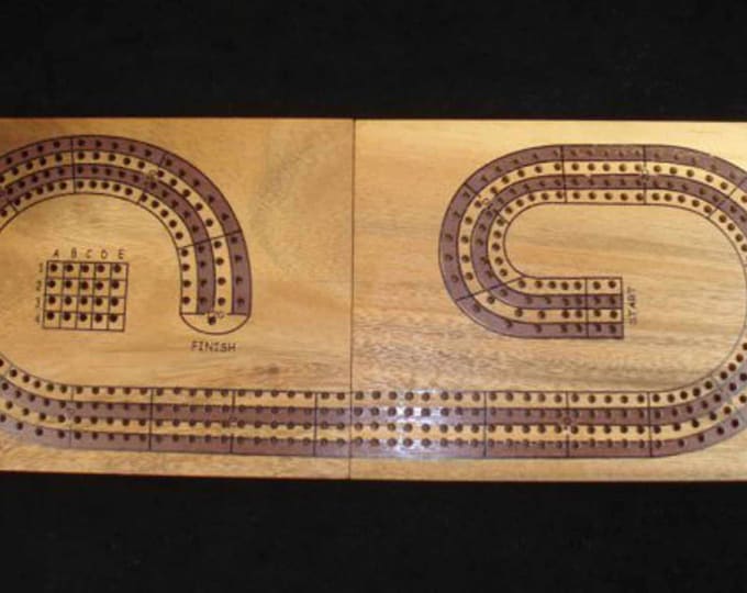 Cribbage board 4 person folding with storage handcrafted