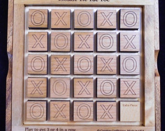 Mosaic Tic Tac Toe – Get 3 or 4 in a Row - Comes with Base, Cover and Internal Grid