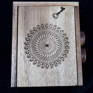 Overtime OT Box - caixa de quebra-cabeça desafiadora, artística, durável e divertida - mandala e modelo chave