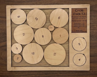 Circle Pack 13 Puzzle, Challenging Puzzle, Circle Packing Puzzle, Math Brain Teaser, Logic Puzzle, Problem Solving, Birthday Gift For Him