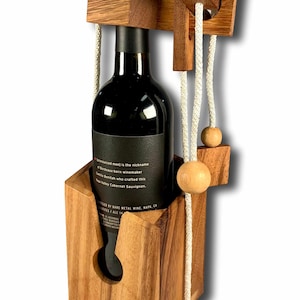 Personalized Christmas Gift for Dads Who Love Wine | The Wine Bottle Puzzle | Laser Engrave a Name or Message for a Memorable Keepsake
