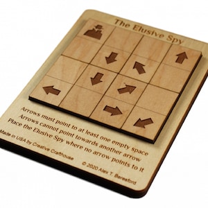 Spy Puzzle Game, Brain Teaser Puzzle For Adults, Logic Puzzle, Wood Maple Puzzle, Laser Cut Toy Puzzle, Wood Sliding Puzzle,Elusive Spy Game