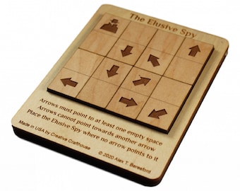 Elusive Spy Puzzle - Brain Teaser from Creative Crafthouse - Logic Wooden Puzzle - Puzzle for Adult
