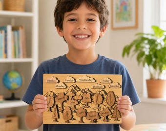 Wooden Day Month Puzzle | Kids Seniors Educational Sequencing Toy