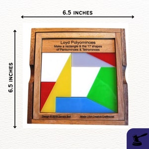 Wooden Polyomino Puzzle - Pentomino Brain Teaser Game - Montessori Math ...