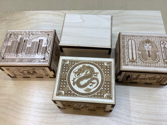 Dragon Spin Wooden Puzzle Box, Secret Box, Puzzle Box for Adults