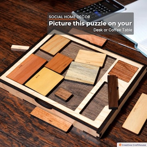 Impossible Wood Puzzle for Adults | 12 Piece Brain Teaser Handmade in Florida | Extremely Hard | The Calibron 12 Puzzle | Games For Adults image 6