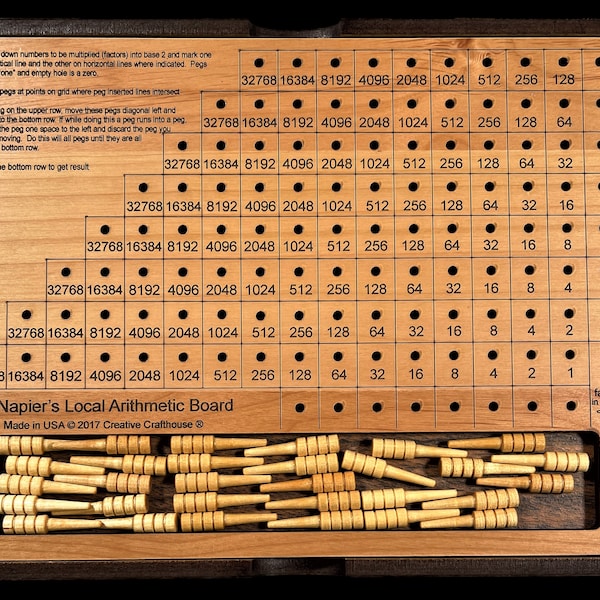 Napiers Local Arithmetic Board - Old School Multiplication with Pegs - Educational math Tool