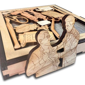 Cardiologist Wood Puzzle  - Personalizable Thank You Gift - Challenging Brian Teaser