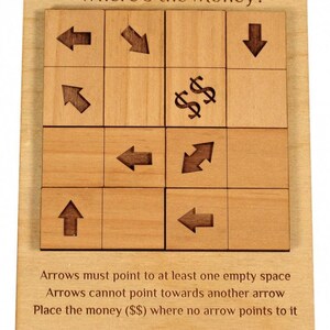 Puzzle Gift - Where's the Money - Wooden Brain Teaser Puzzle