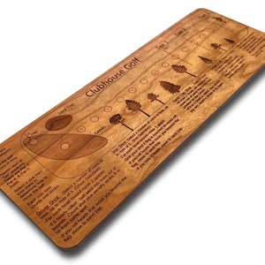 Clubhouse Golf: Board & Coins Game for Golf fun 1/4&quot; thick Cherry Wood