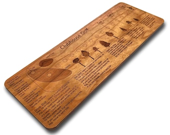 Clubhouse Golf: Board & Coins Game for Golf fun 1/4&quot; thick Cherry Wood